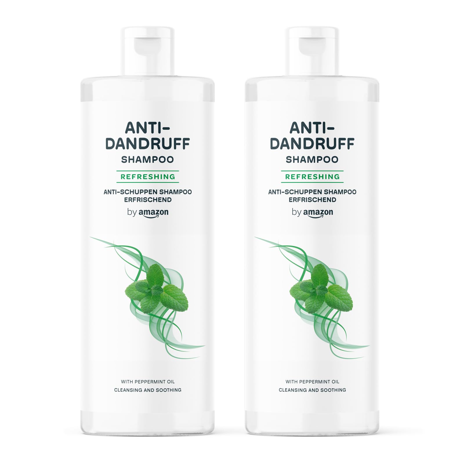 by Amazon Anti-Dandruff Shampoo with Peppermint Scent, 2 x 400 ml Twin Pack