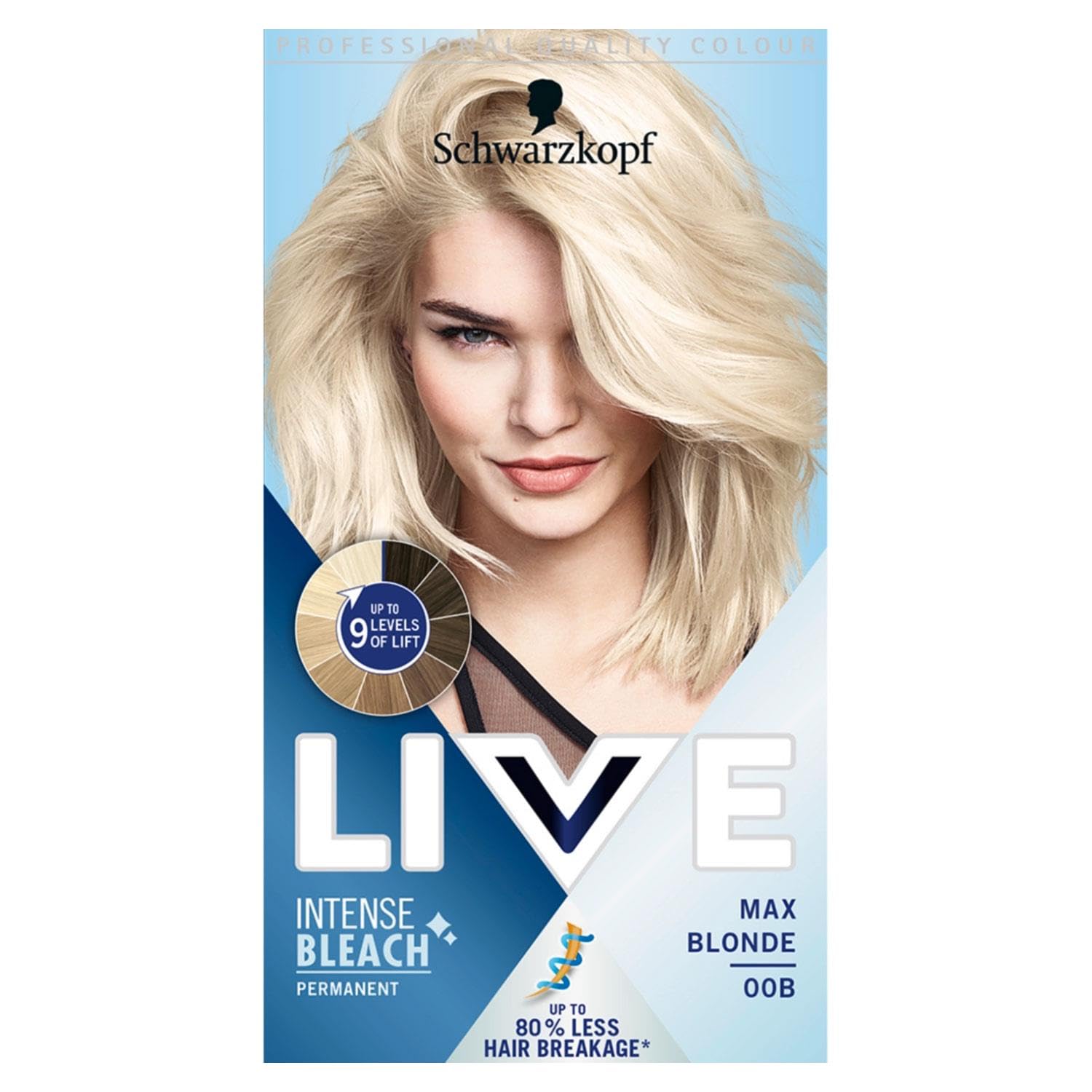 Schwarzkopf LIVE Intense Lightener Max Blonde 00B Permanent Bleach Hair Dye