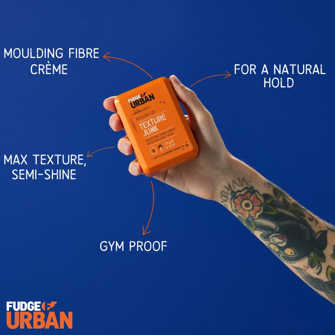 Fudge Urban Texture Junk Texturizing Hair Cream for Men, Flexible Medium Hold Styling Clay, 70 g 3