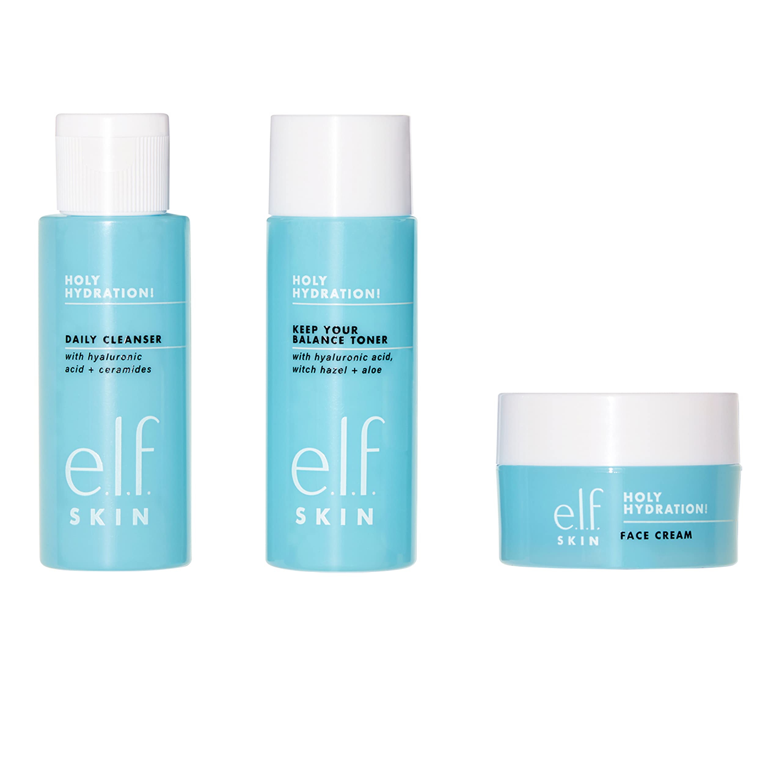 e.l.f. SKIN Holy Hydration! Mini Kit: Cleanser, Toner & Face Cream Trio