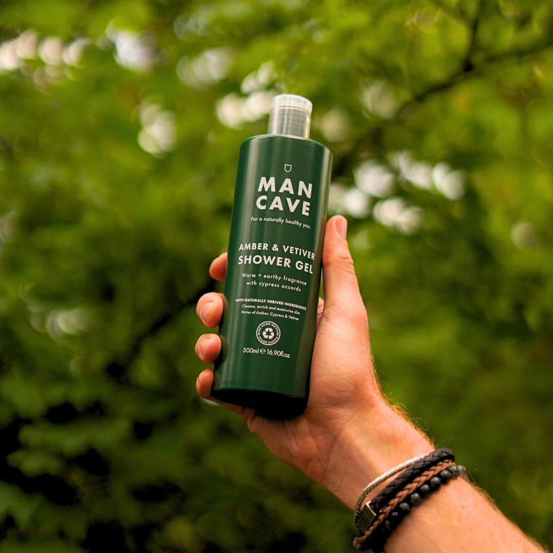 ManCave Amber Vetiver Mens Shower Gel Body Wash 500 ml Natural Ingredients 5