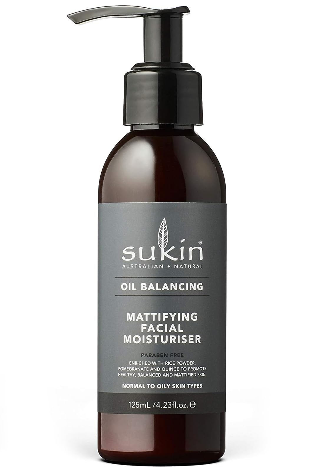 Sukin Oil Balancing Mattifying Facial Moisturiser 125ml for Normal & Oily Skin