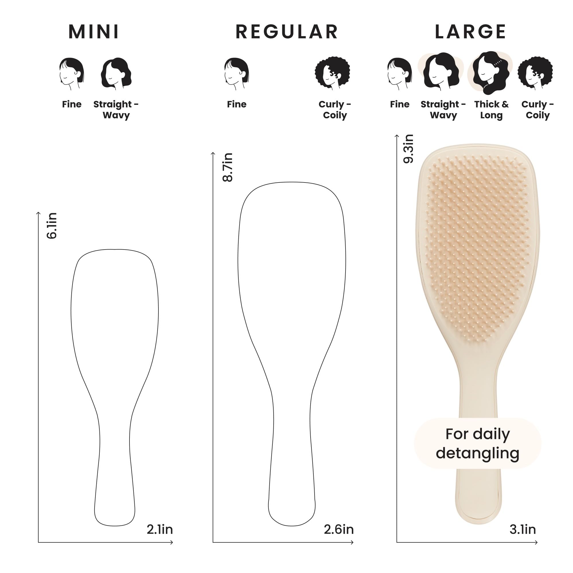 Tangle Teezer Large Ultimate Detangler Hairbrush for Thick, Curly & Long Hair - Cappuccino 6