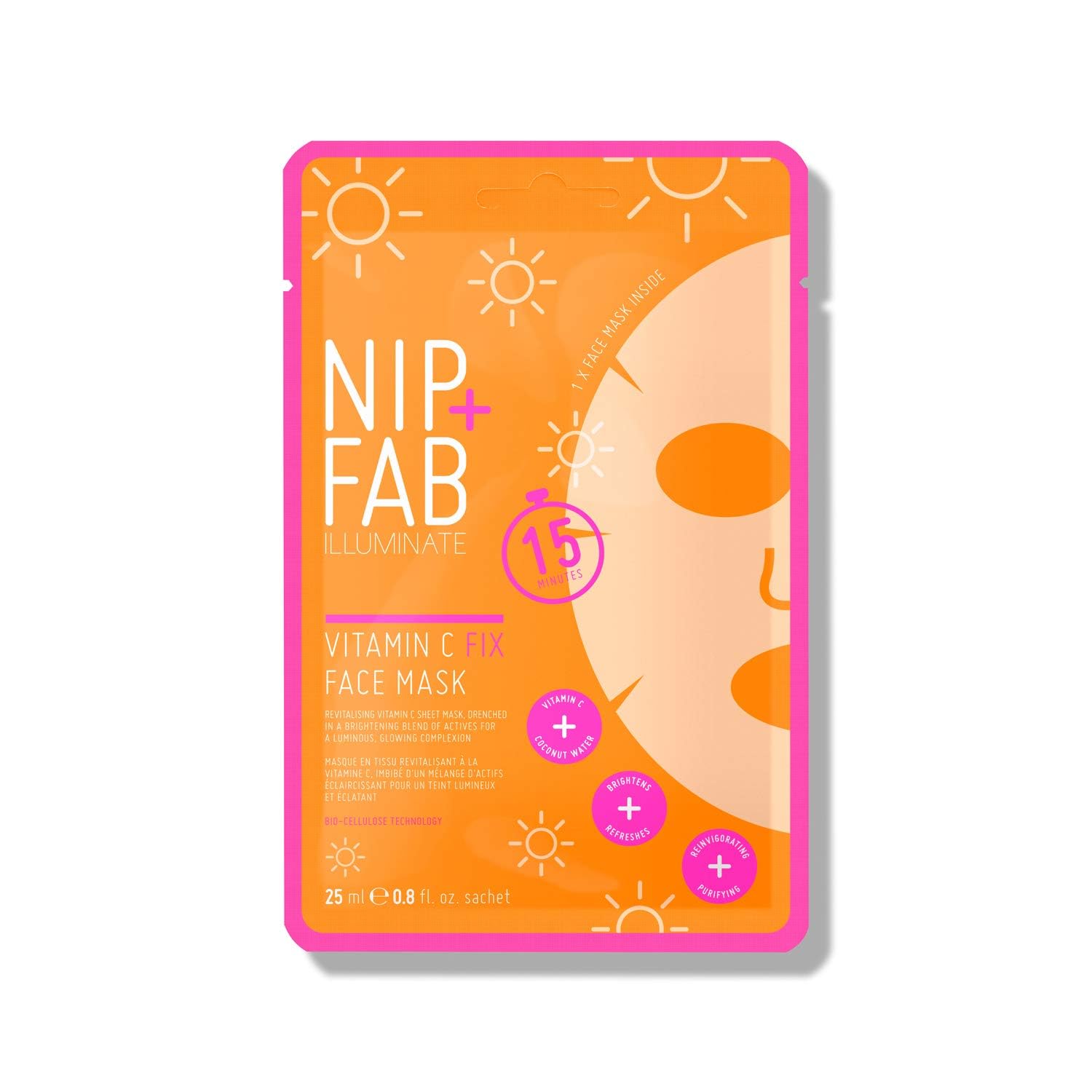 Nip + Fab Vitamin C Fix Sheet Mask with Coconut Water and Citrus Fruit for Brightening
