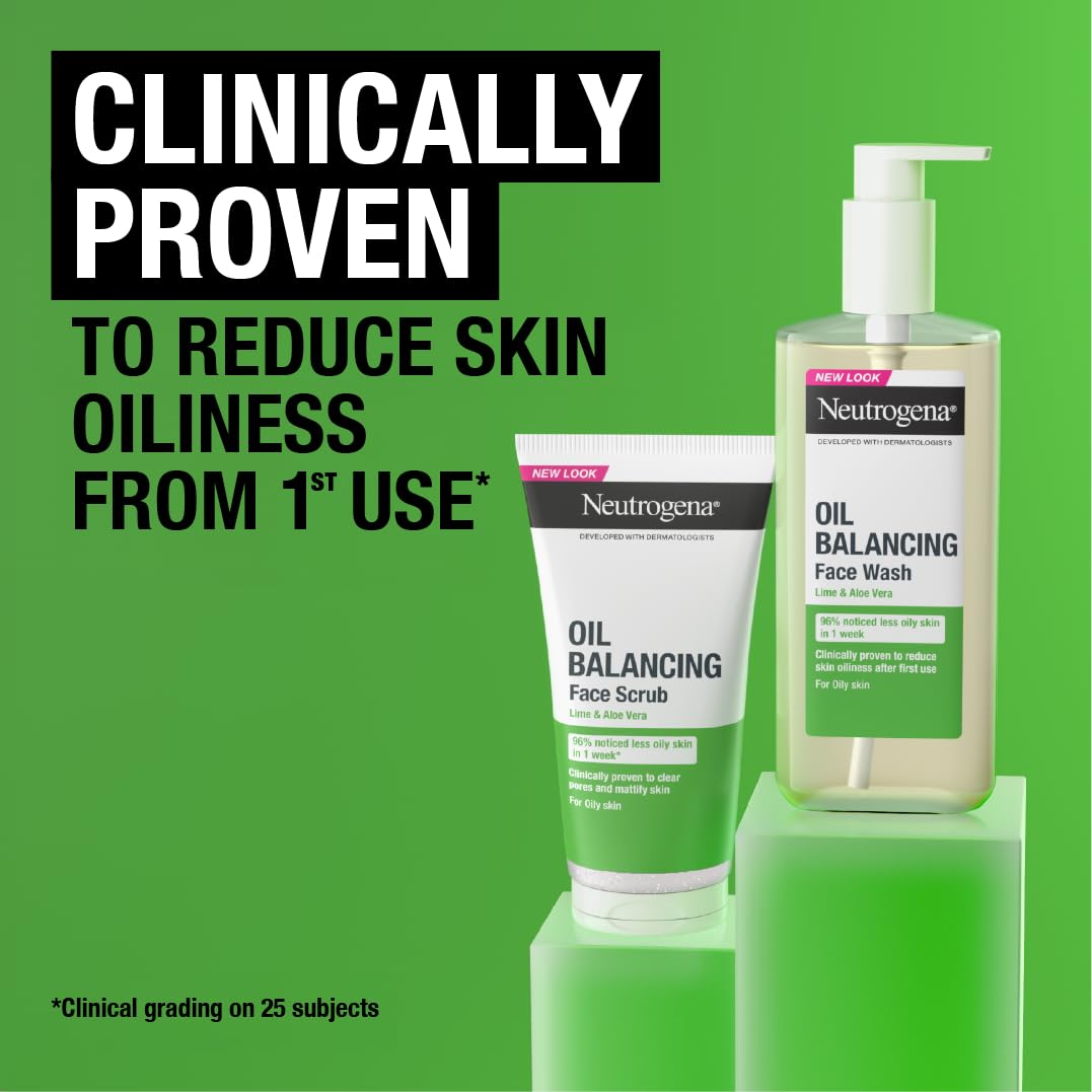 Neutrogena Oil Balancing Daily Exfoliator with Lime & Aloe Vera, 150ml