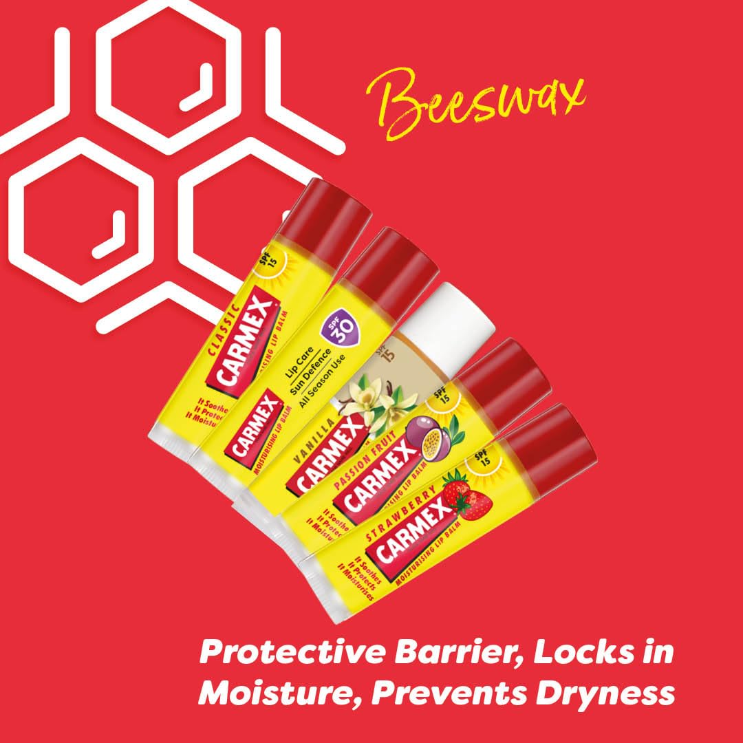 Carmex Fruity Lip Balm Travel Set: 5 Flavors with SPF 15/30 Protection 4