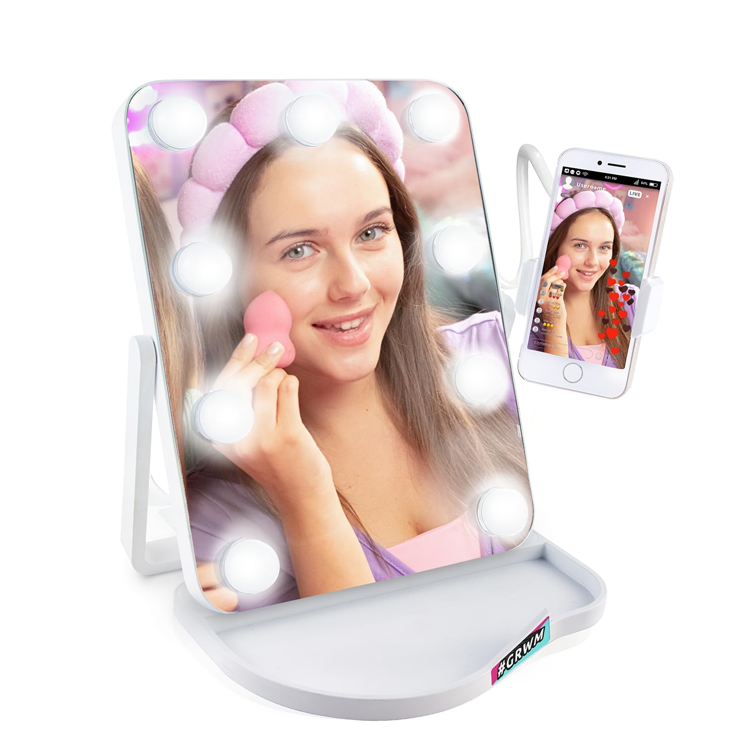 Studio Creator Large Hollywood Vanity Mirror with 3 Light Modes & Phone Holder 3