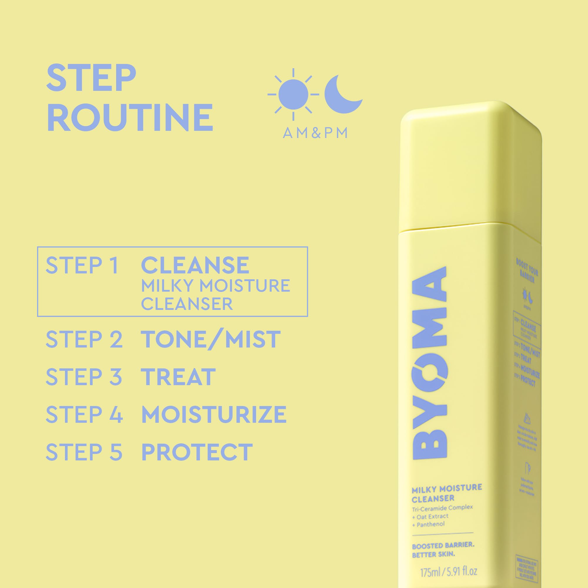 BYOMA Milky Moisture Cleanser (175ml) Ultra Soothing for Dry, Sensitive Skin 5