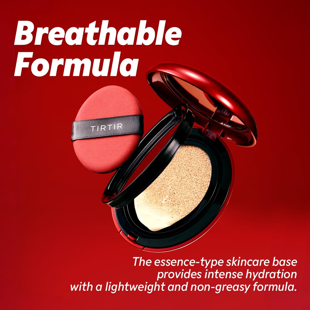 TIRTIR Mask Fit Red Cushion Foundation Mini - Full Coverage, Satin Glow, 72-Hour Wear (#23N Sand) 5