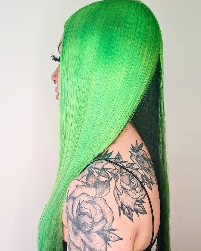 Crazy Color Toxic UV Semi-Permanent Hair Dye - Intense Neon Green, Vegan Formula 8