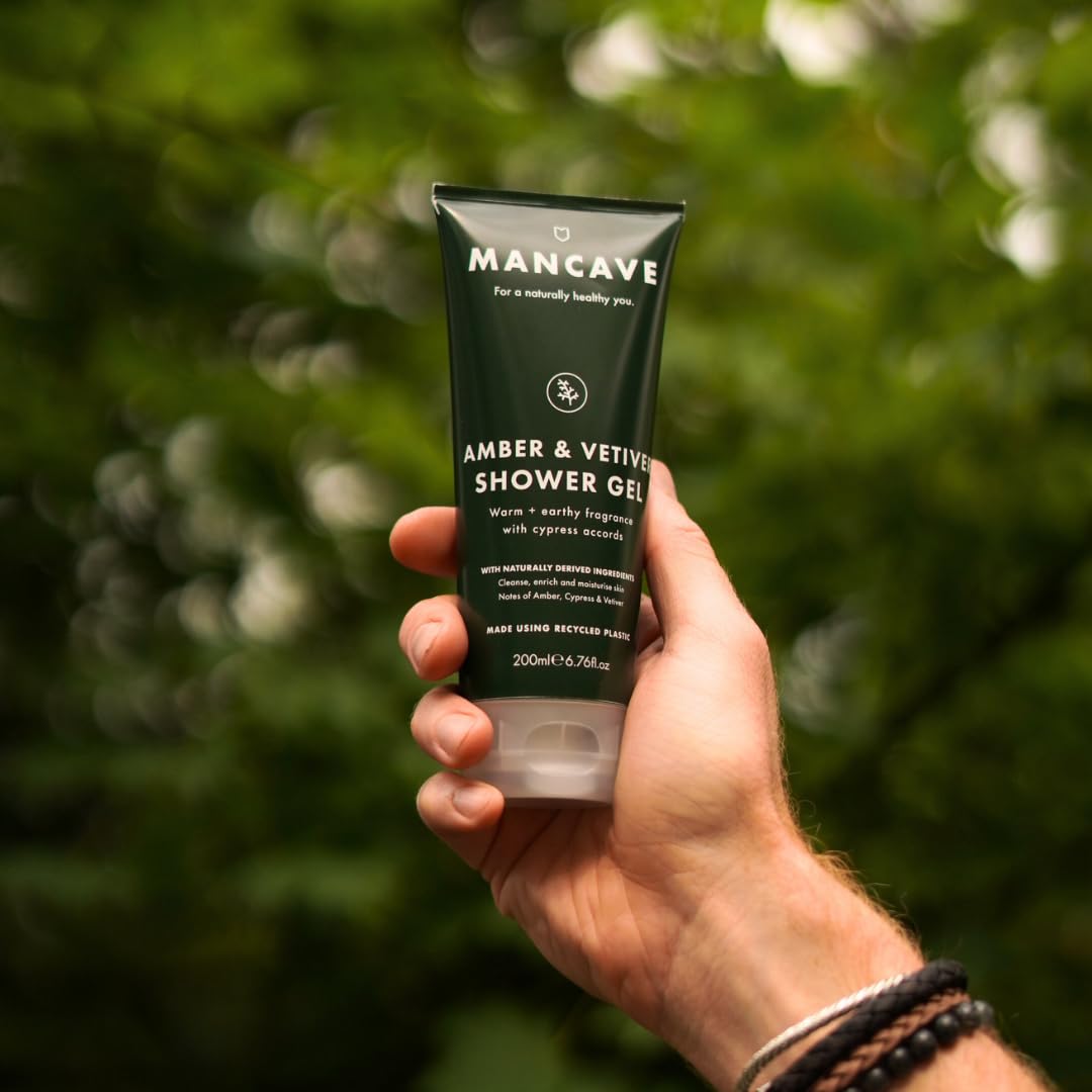 ManCave Amber Vetiver Mens Shower Gel Body Wash with Natural Ingredients 5