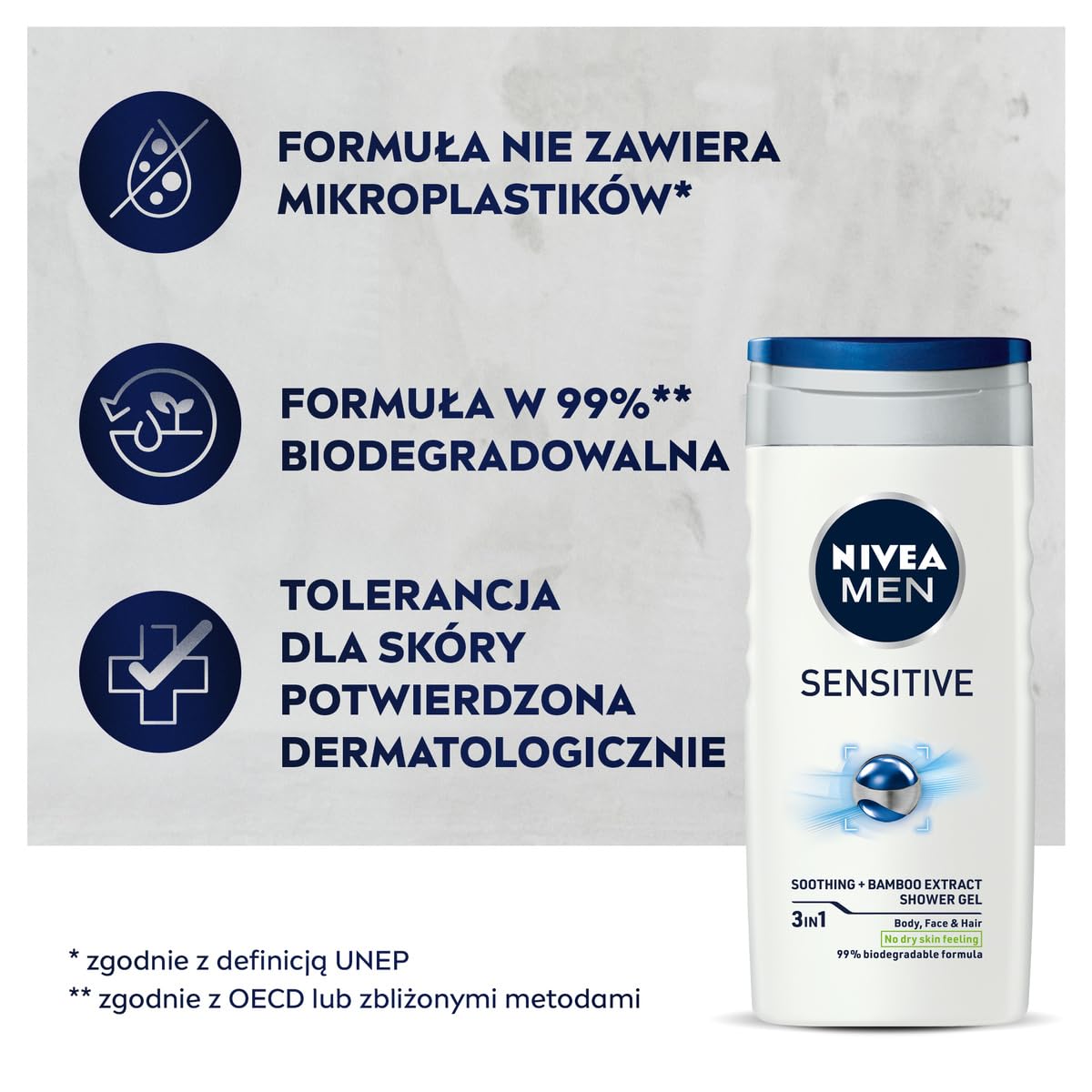 NIVEA MEN Sensitive Shower Gel for Body, Face & Hair - 250ml 4