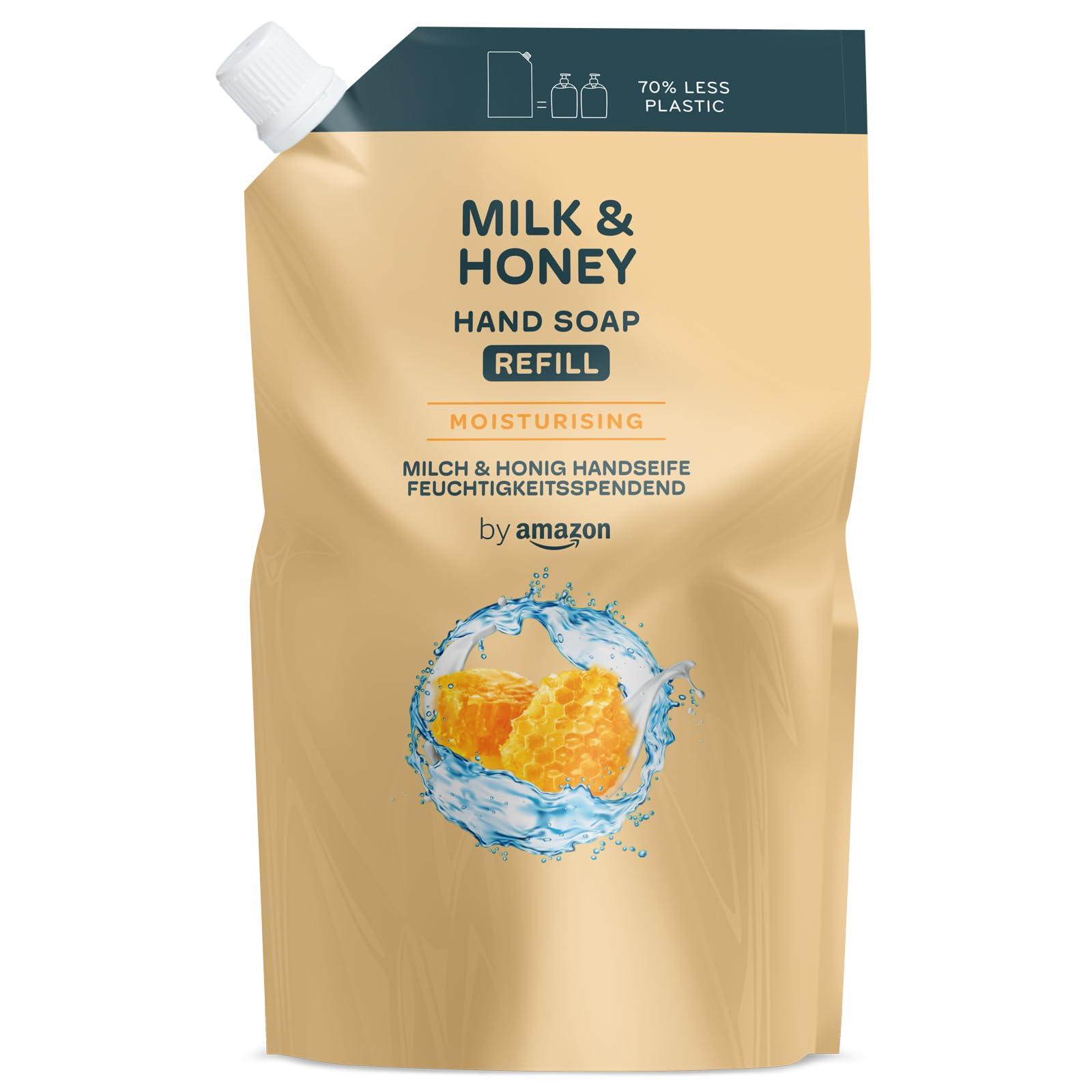 by Amazon Milk & Honey Hand Soap Refill, 2 x 1000ml - Moisturizing and Gentle Cleanse