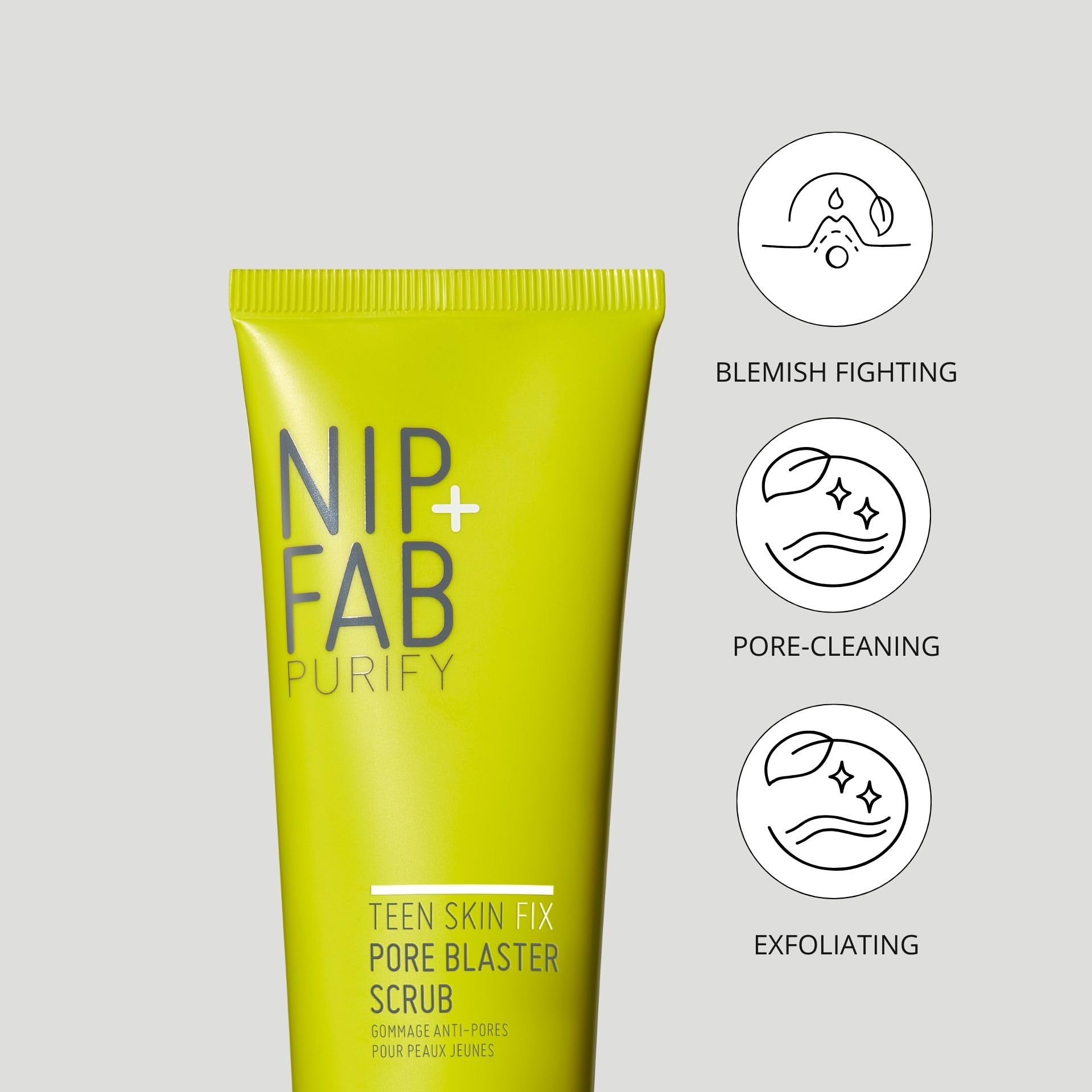 Nip+Fab Teen Skin Fix Pore Blaster Scrub, 75 ml - Doppelte Exfoliation &amp; Reinigung 4