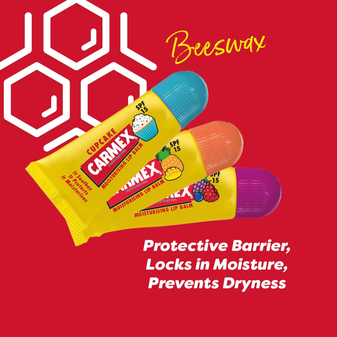 Carmex Minis Scented Lip Balms SPF 15, 3-Pack (Cherry, Strawberry, Pineapple Mint) 5