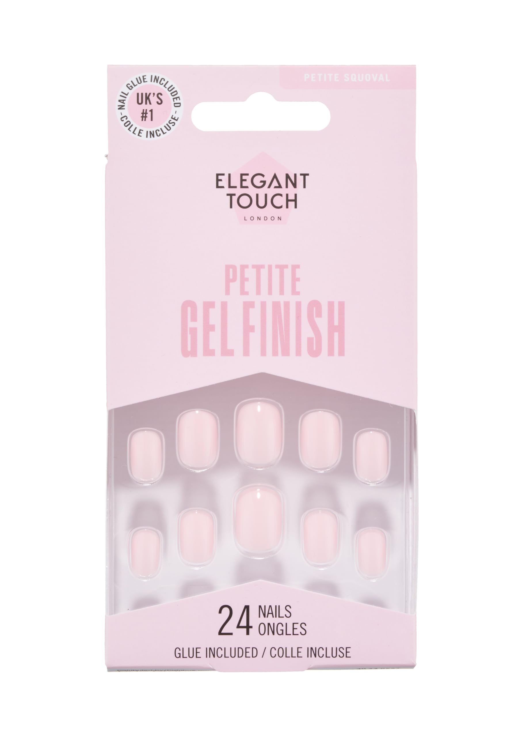 Elegant Touch Petite Squoval Gel Finish Nails in Cherry Blossom Pink