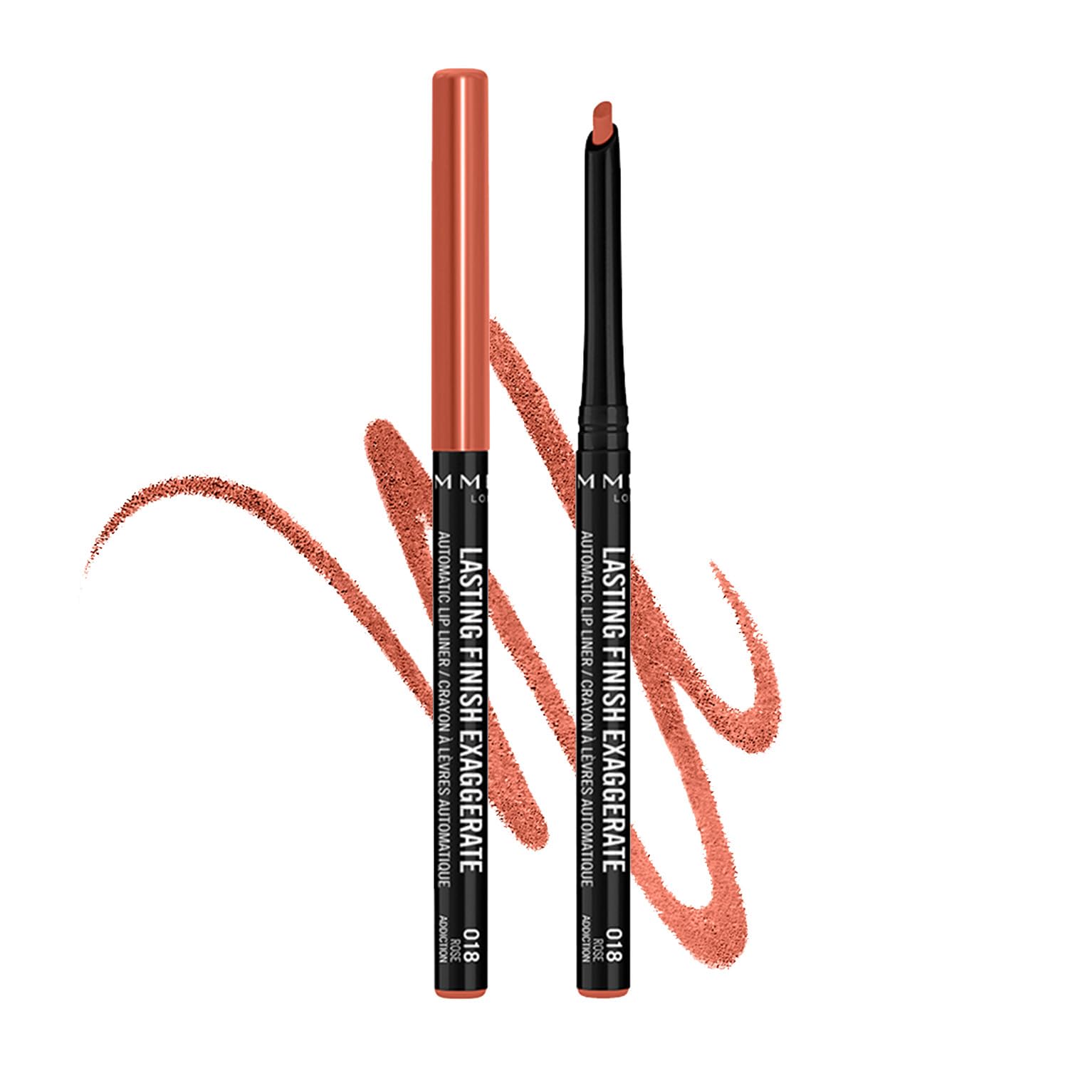 Rimmel London Lasting Finish Exaggerate Automatic Lip Liner - 018 Rose Addiction (4g)