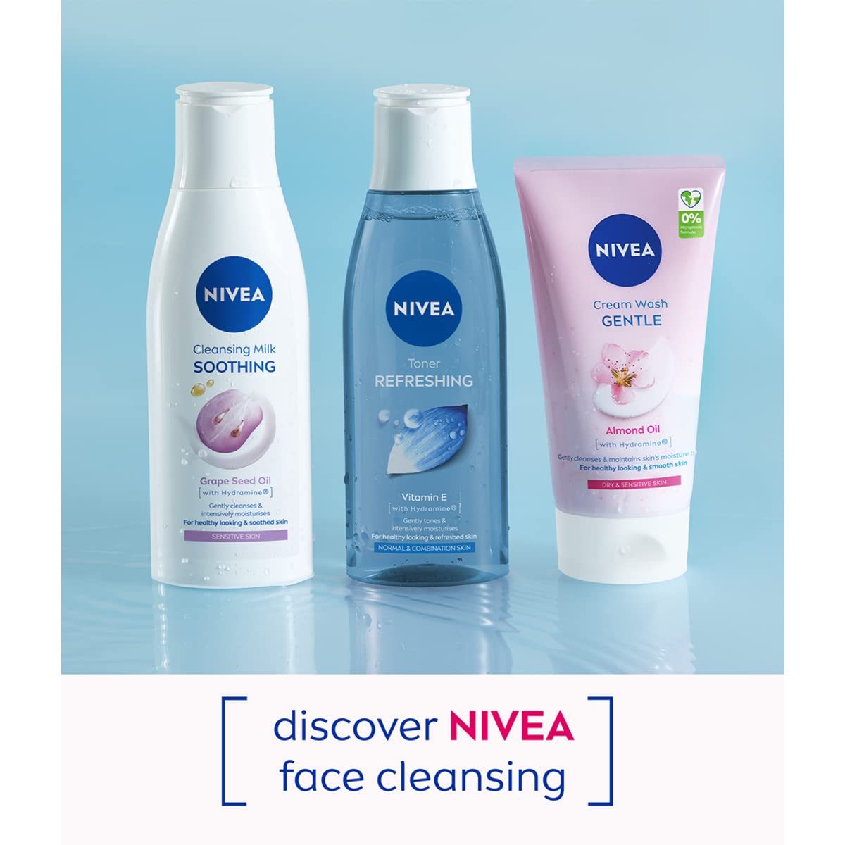 NIVEA Gentle Face Cream Wash 150ml with Almond Oil and Hydramine for Sensitive Skin 6