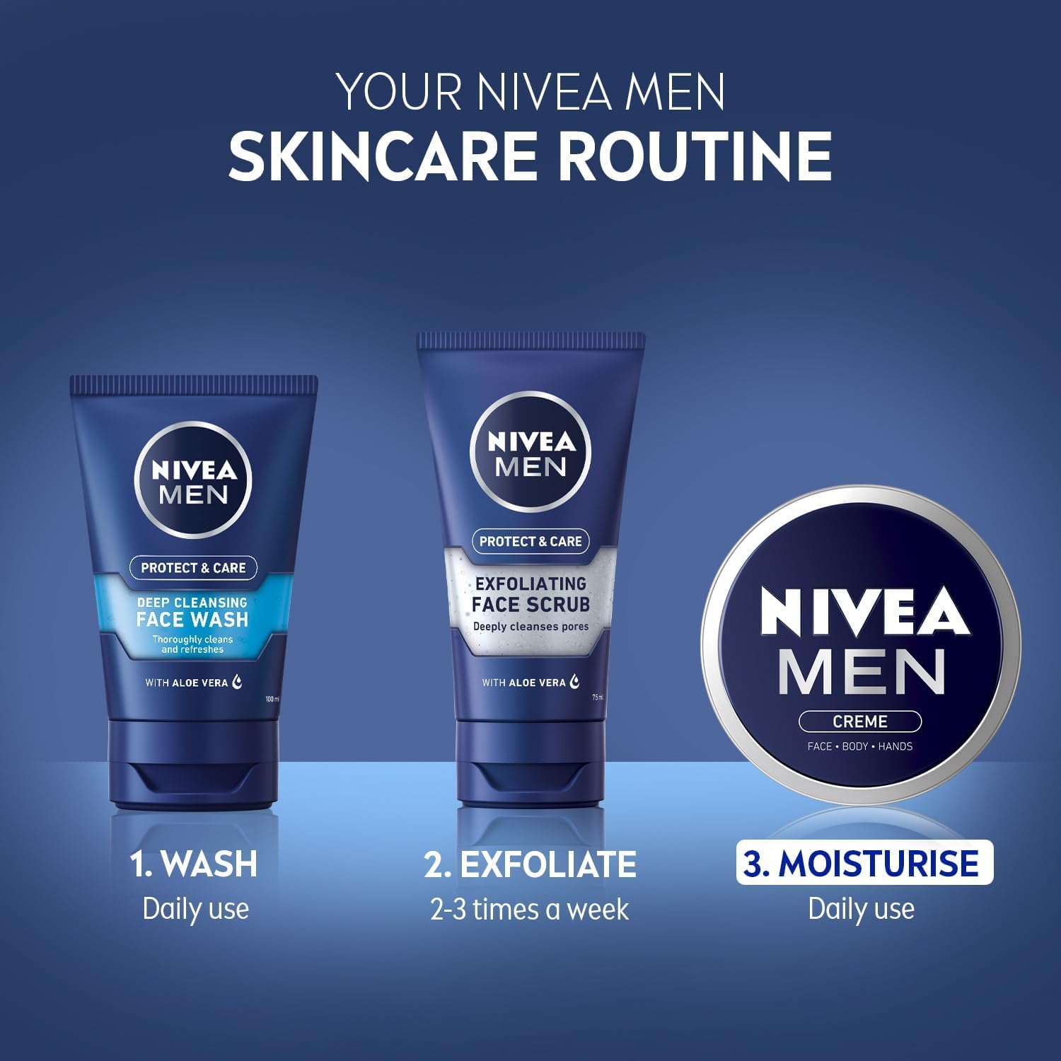NIVEA MEN – Feuchtigkeitscreme – Gesichts-, Hand- und Körpercreme – Angereichert mit Aloe 4