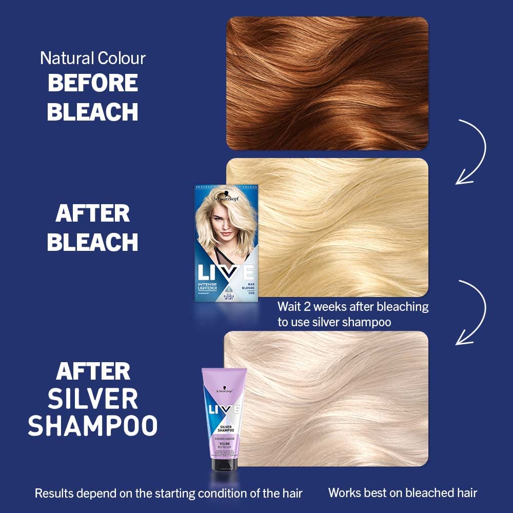 Schwarzkopf LIVE Silver Shampoo for Icy Blondes (200ml) - Purple Hair Toner 5