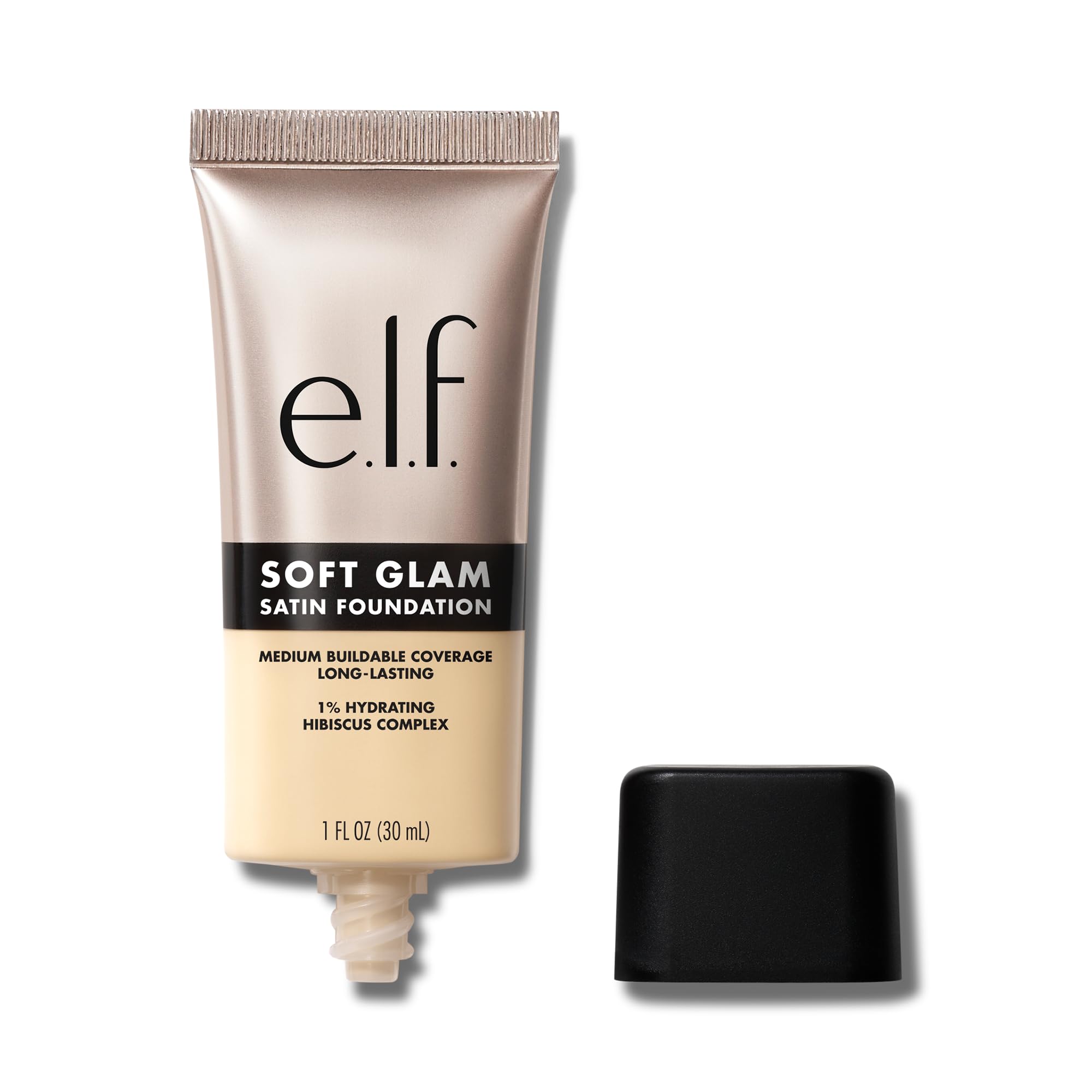 e.l.f. Soft Glam Satin Foundation - Medium Buildable Coverage, Long-Lasting, 15 Fair Warm