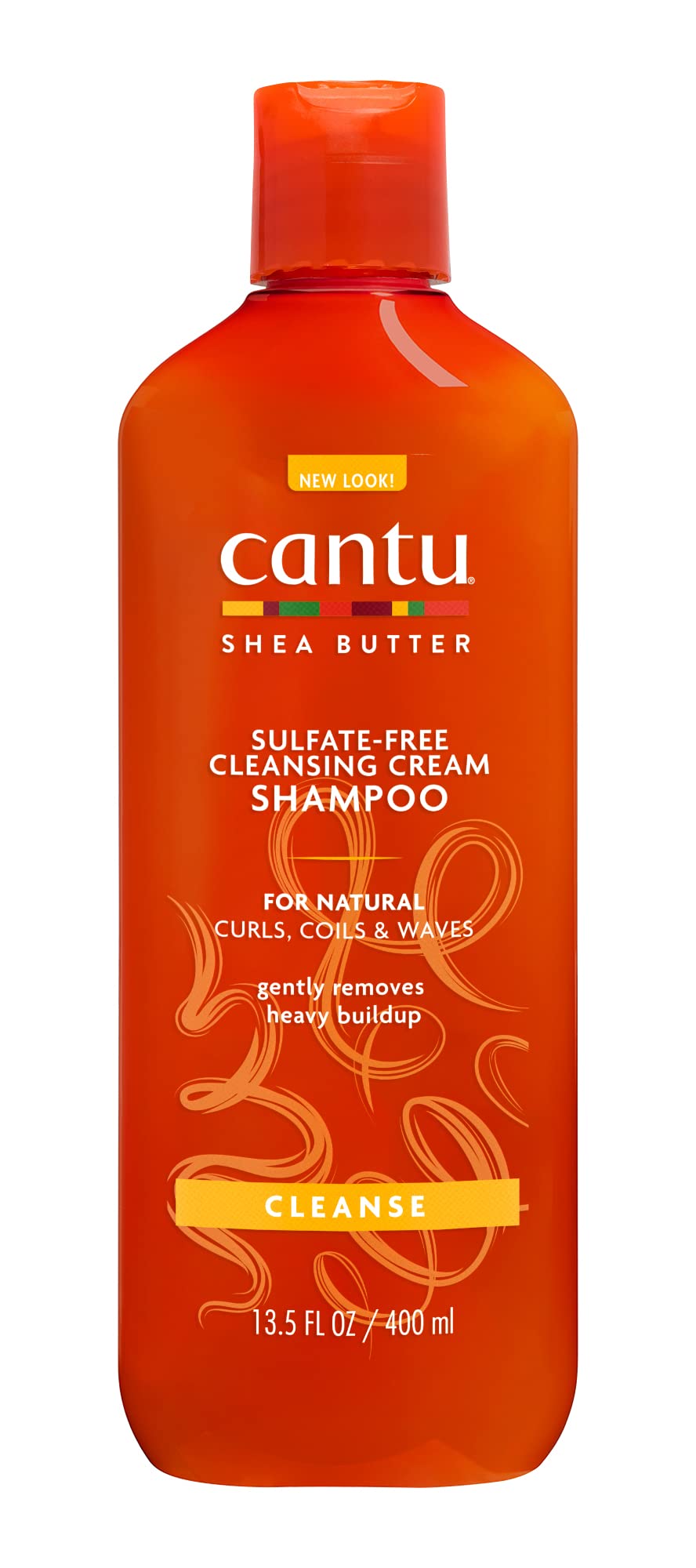Cantu Shea Butter Natural Sulfate-Free Cleansing Cream Shampoo 400ml for Curly, Coily, Wavy Hair