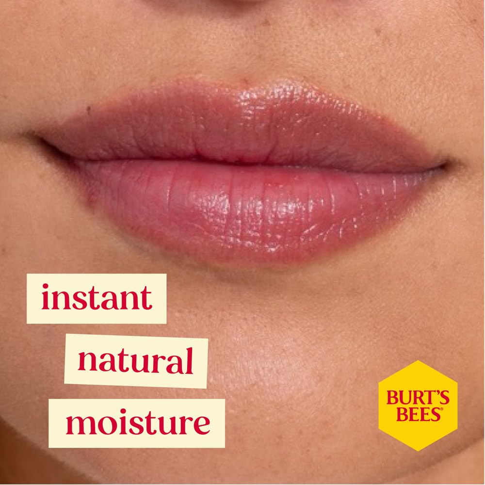 Burt's Bees Lip Shimmer in Plum with Peppermint Oil for Moisturizing Tinted Colour 4