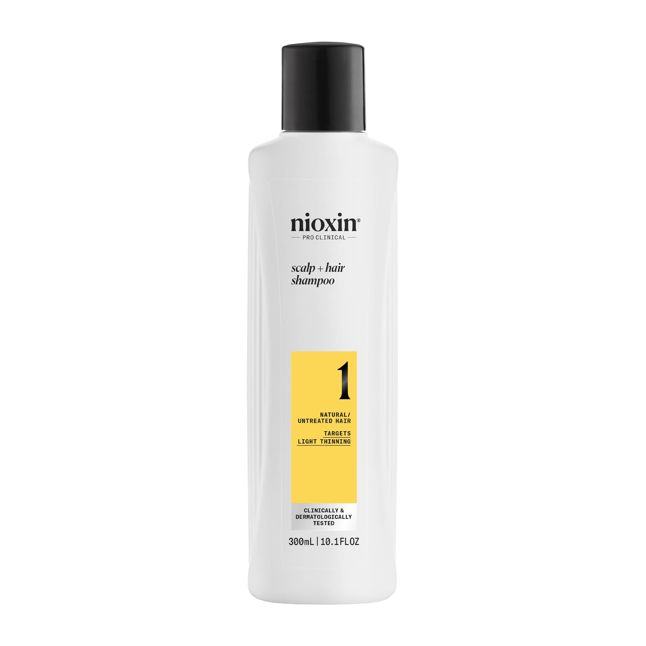 Nioxin System 1 Kopfhaut- und Haarshampoo – Verdickendes Shampoo für natürliches Haar mit leichtem Haarausfall – mit Biotin und Niacinamid (300 ml) 1