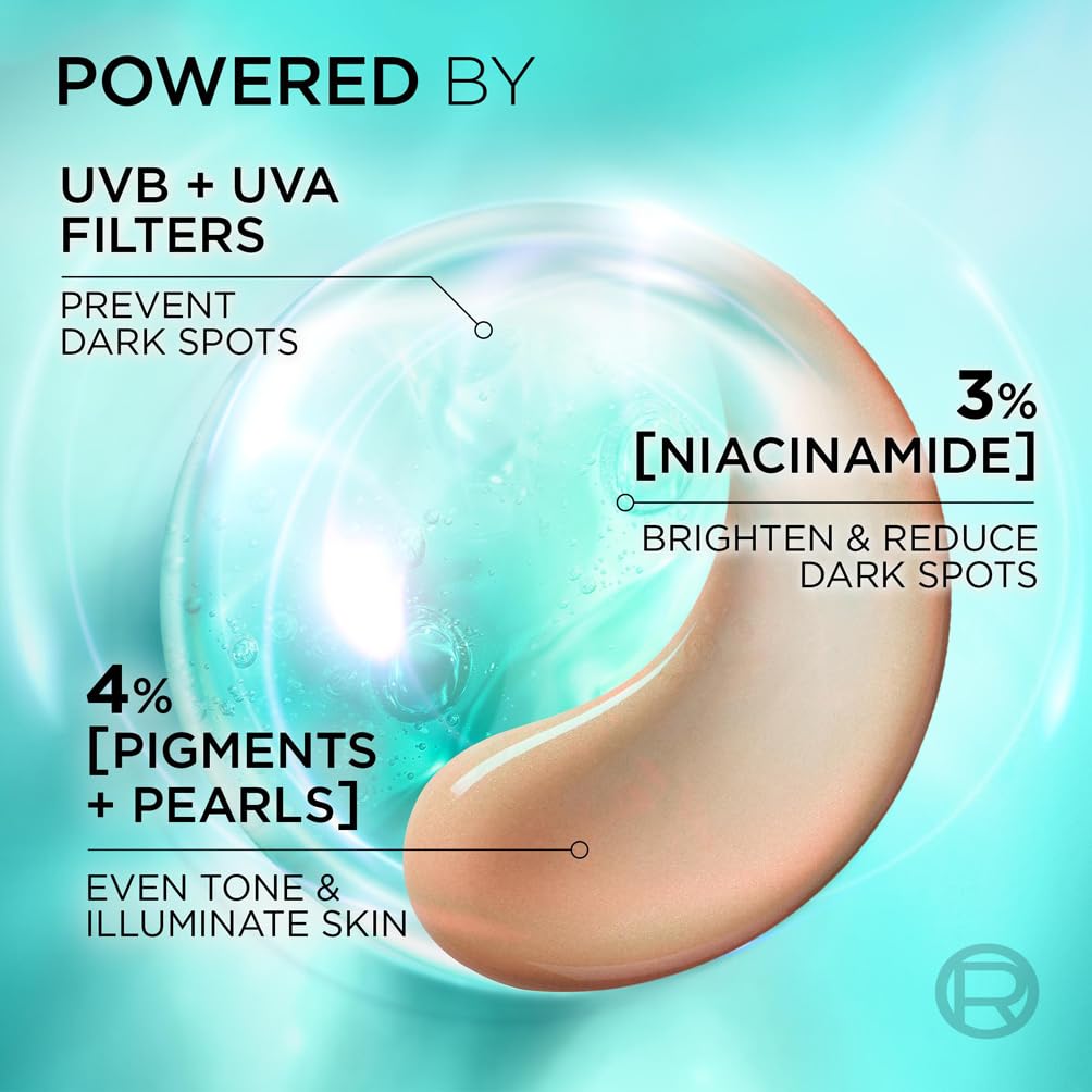 L’Oréal Paris Bright Reveal UV Fluid Tinted Glow Pearl SPF 50+ with 3% Niacinamide, 50ml 5
