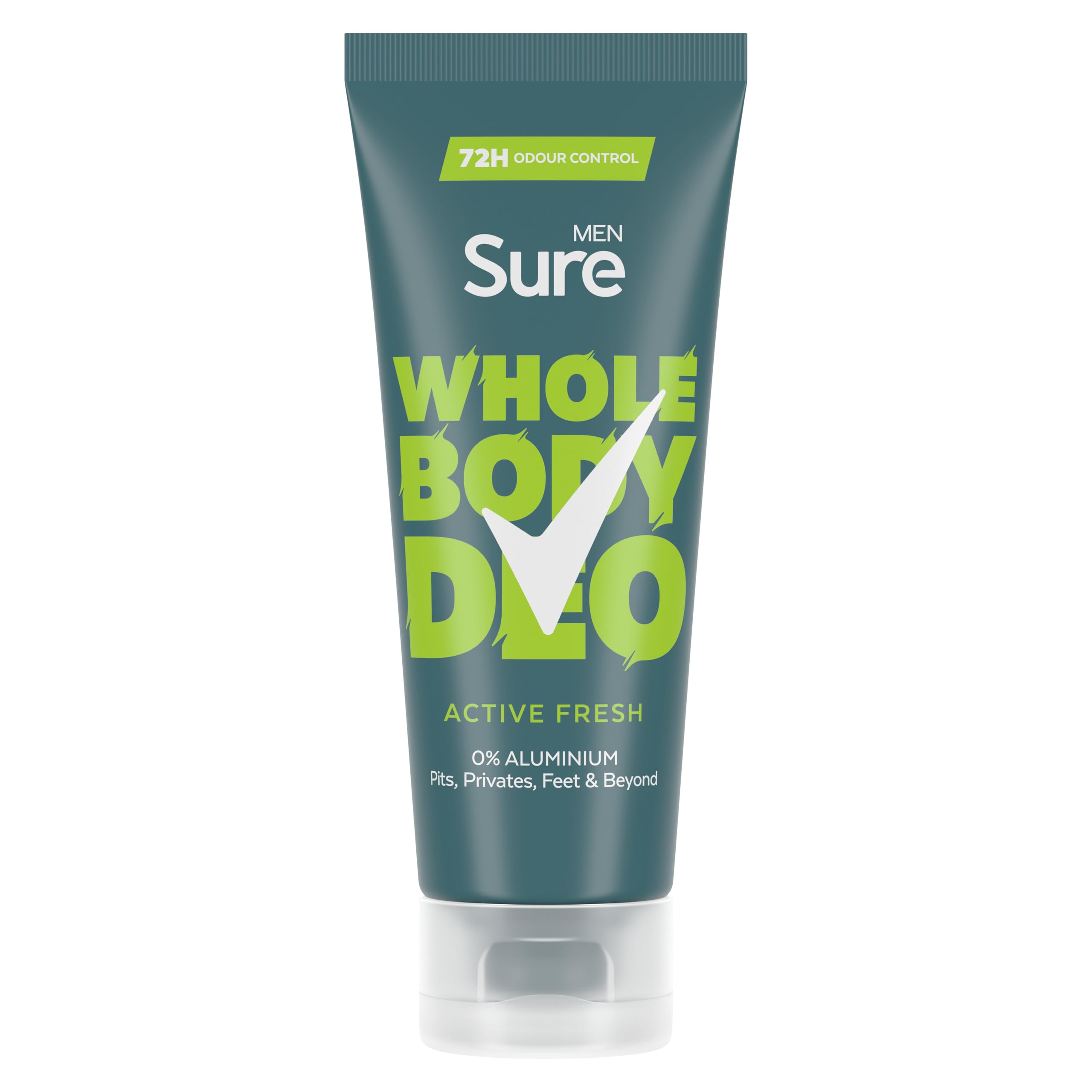 Sure Men Active Fresh Whole Body Deodorant Cream, 72H Odour Control, Citrus & Woody Scent, 75ml