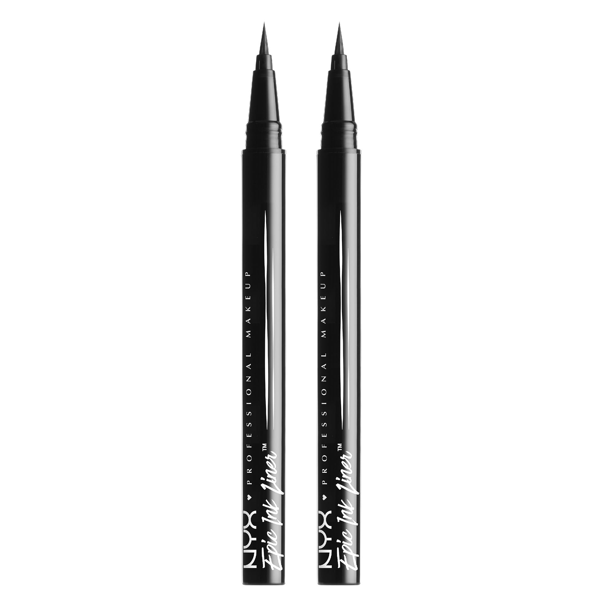 NYX Professional Makeup Epic Ink Liner Brush Tip Liquid Eyeliner Pen - Black (Pack of 2)