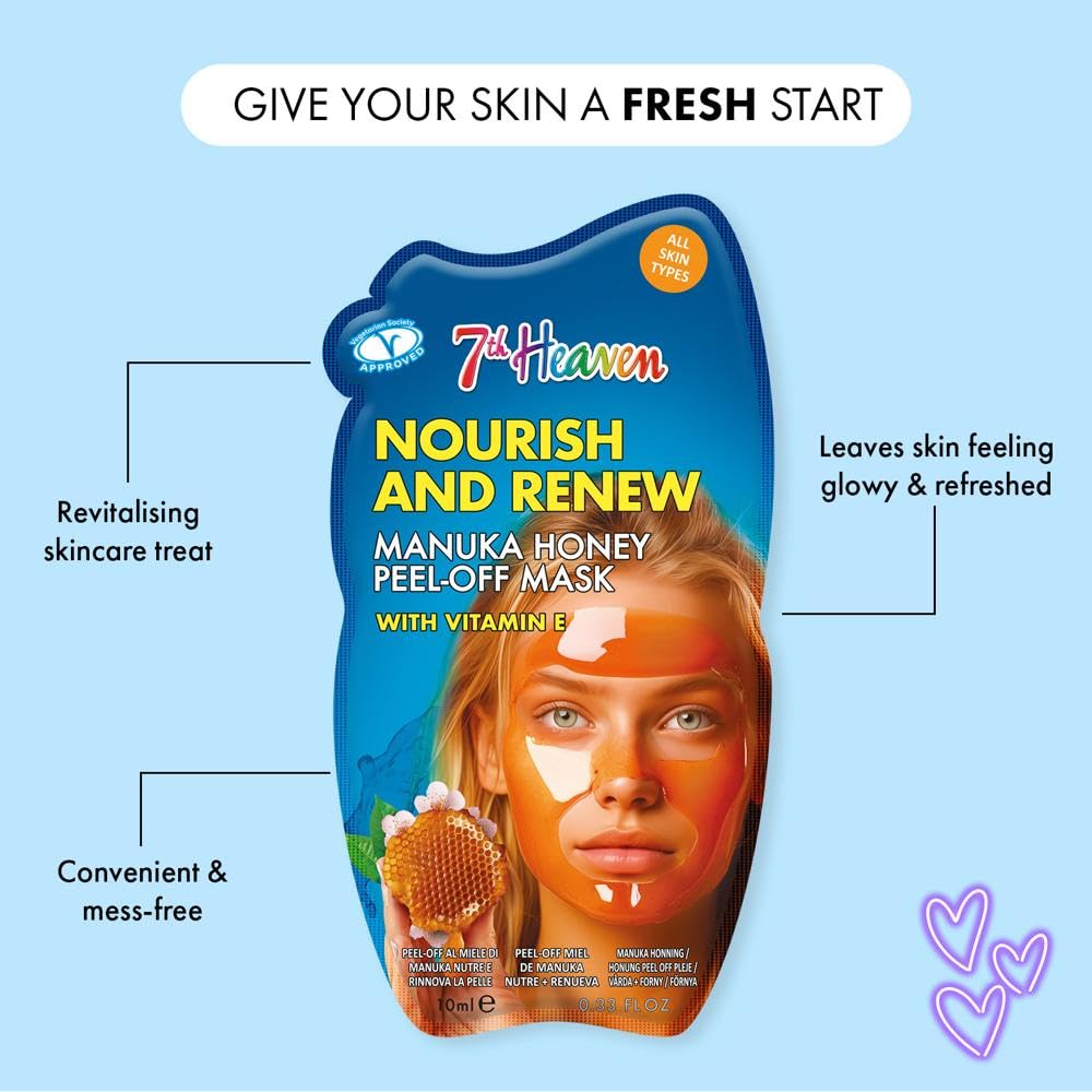 7th Heaven Manuka Honey Peel Off Face Mask for Nourishing and Repairing Dull Skin