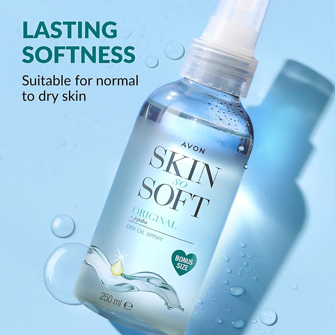 Avon Skin So Soft Dry Oil Spray 250ml with Jojoba Oil and Vitamin E 3