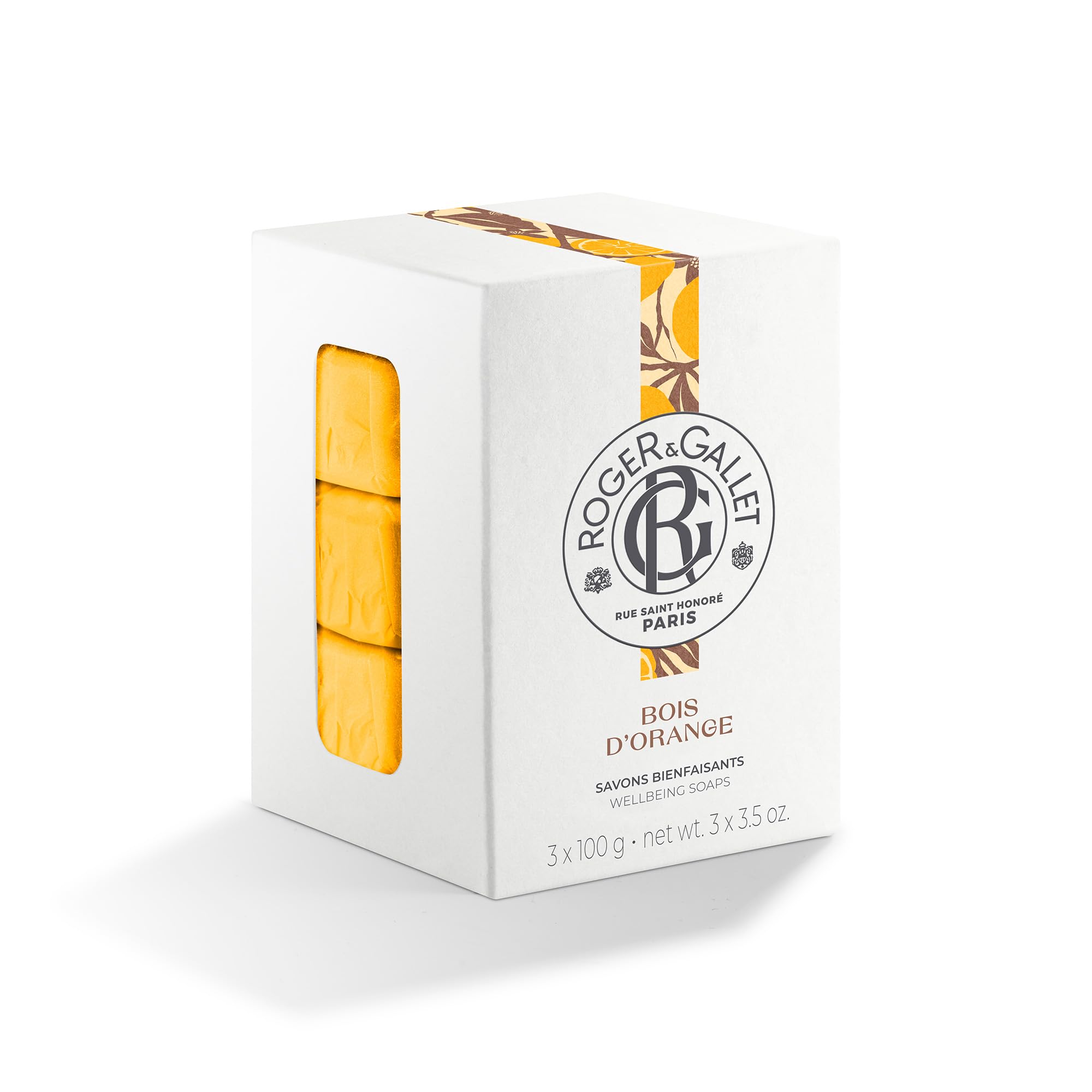 ROGER & GALLET Bois d’Orange Soap Bar, Set of 3 x 100g