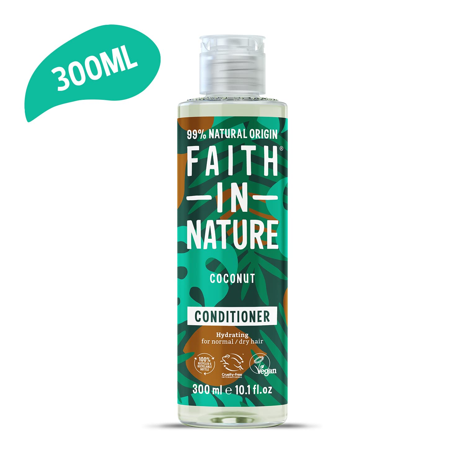 Faith In Nature 300 ml Natürlicher Kokosnuss-Conditioner, feuchtigkeitsspendend, vegan und tierversuchsfrei, ohne SLS oder Parabene, für normales bis trockenes Haar 2