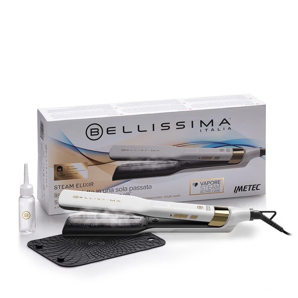 BELLISSIMA Steam Elixir Hair Straightener with Argan Oil Ceramic Plates