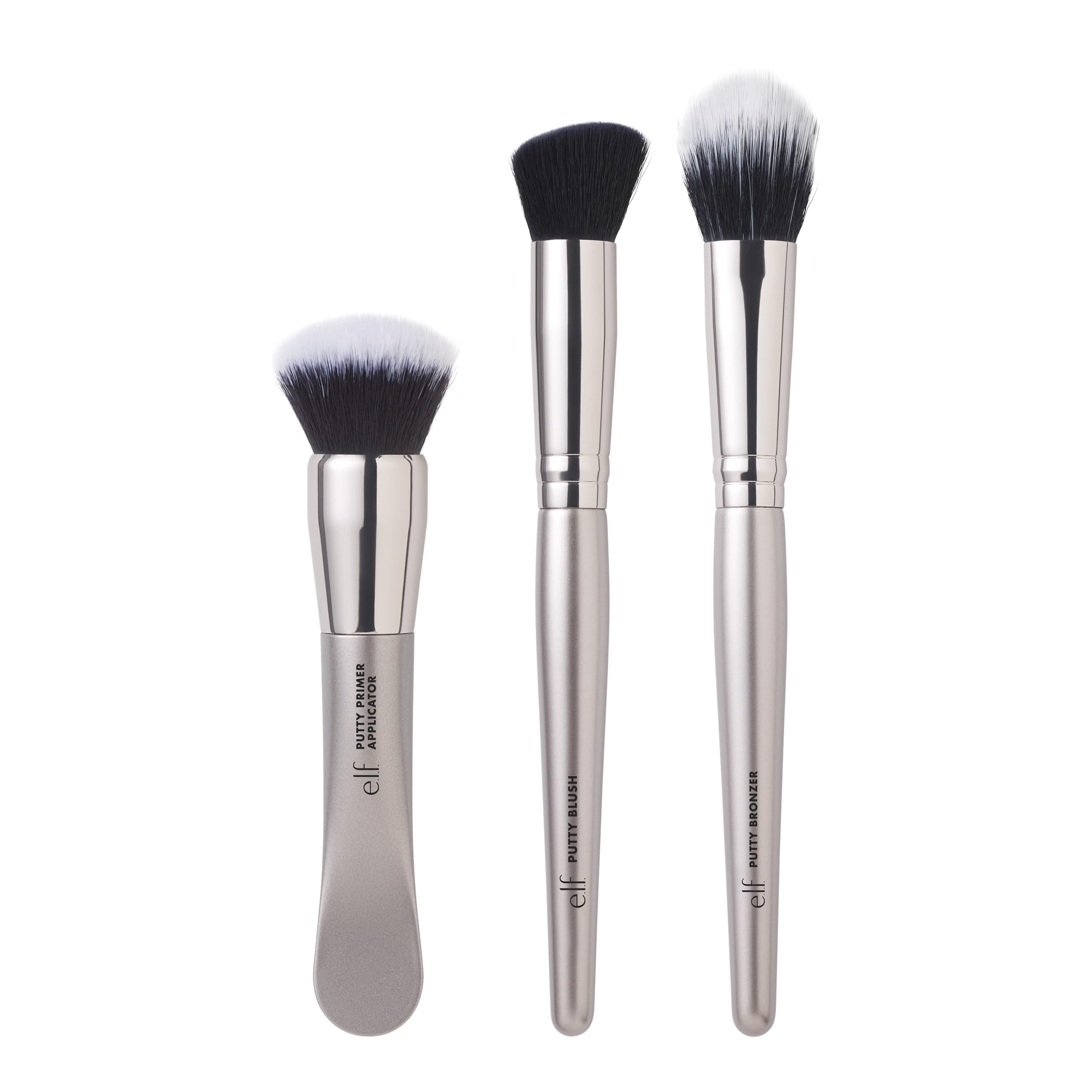 e.l.f. Putty Tools Trio: 3 Face Makeup Brushes for Putty Primers, Blush & Bronzer 4