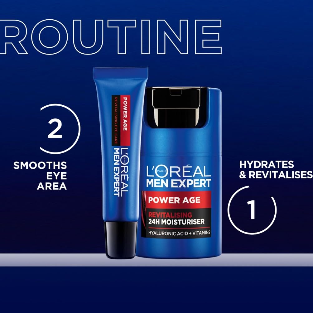 L'Oréal Men Expert Power Age Augencreme mit Hyaluronsäure gegen Falten und Trockenheit, 15 ml 5