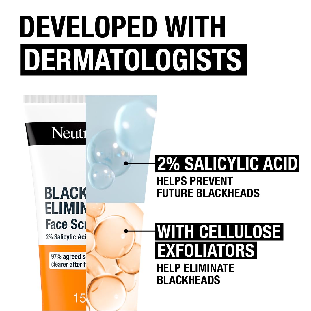 Neutrogena Mitesser-Peeling (1 x 150 ml), Sanfte Gesichtspflege mit 2 % Salicylsäure, ölfreies Peeling zur Reduzierung von Mitessern ab dem ersten Tag, geeignet für zu Mitessern neigende Haut 5