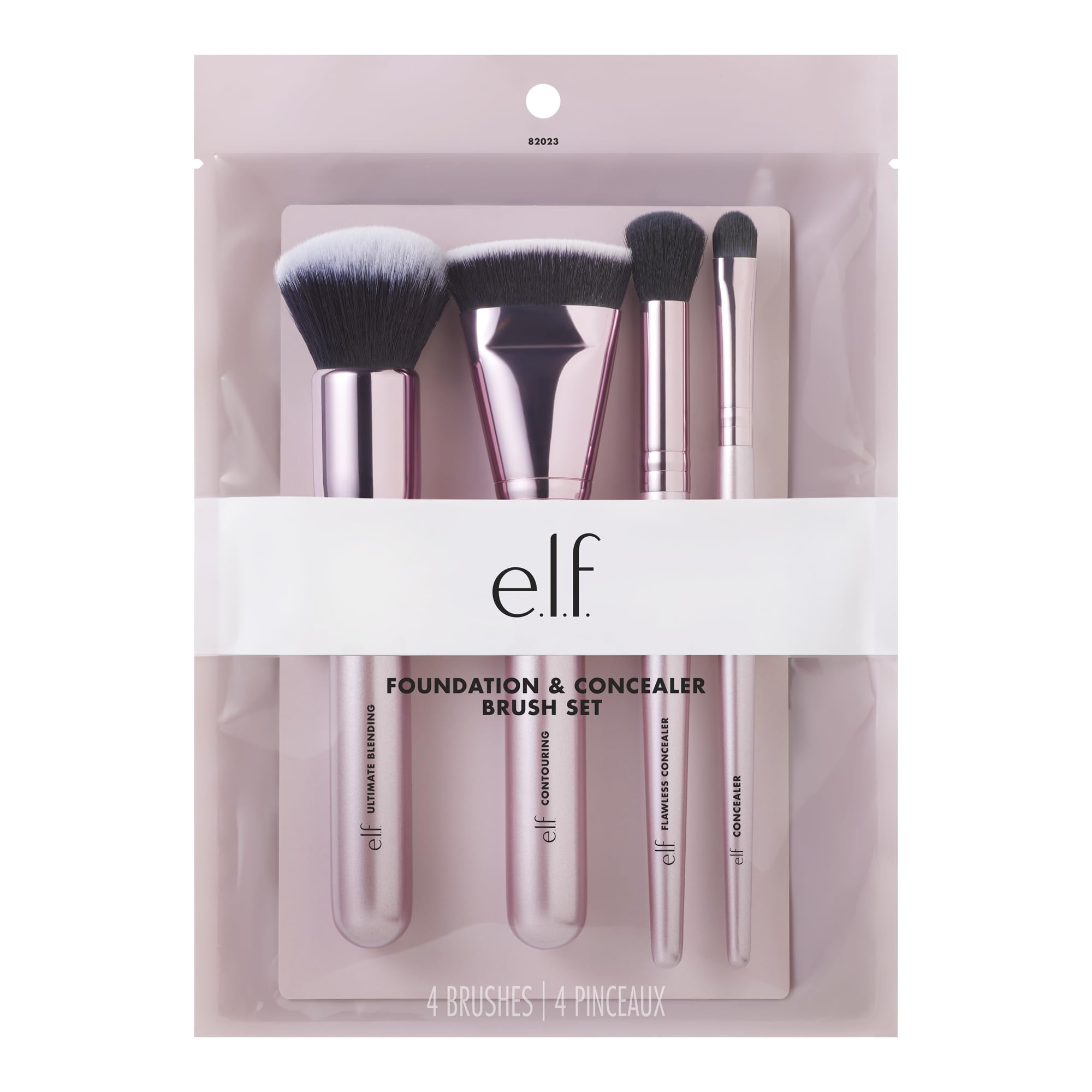 e.l.f. Complexion Perfection 4 Piece Synthetic Face Brush Kit for Foundation & Concealer