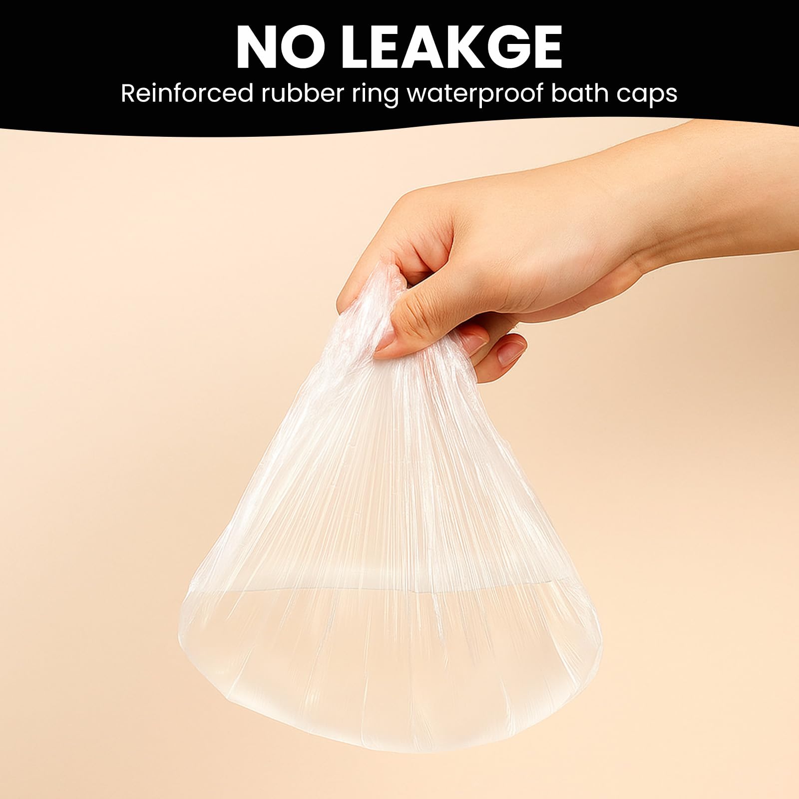 Admygo 100 Pcs Disposable Waterproof Shower Caps for Thick Hair & Travel 4