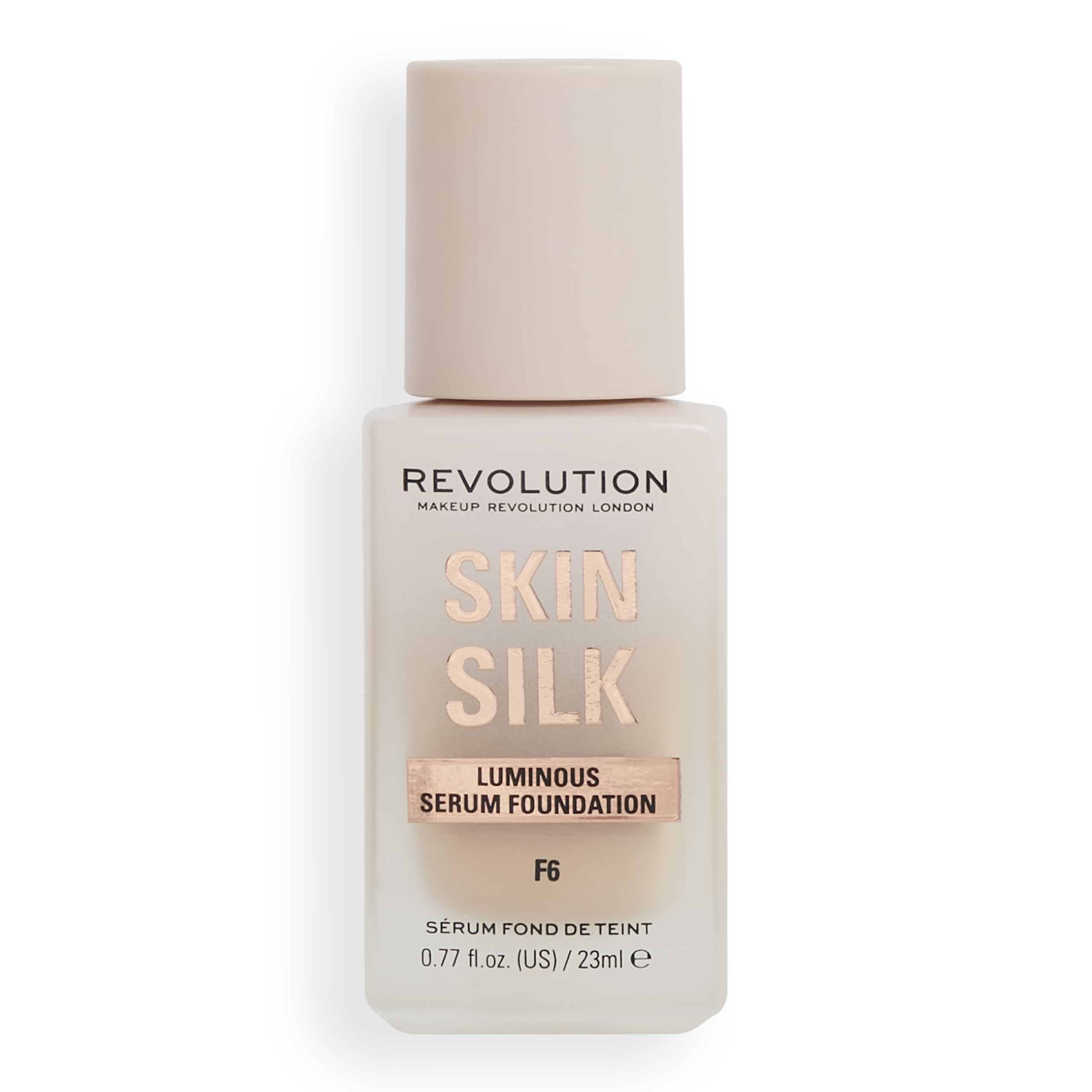 Makeup Revolution Skin Silk Serum Foundation F6 - Light to Medium Coverage with Hyaluronic Acid, 23ml 8