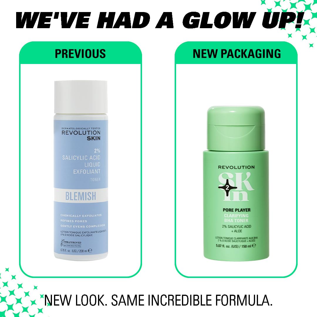 Revolution Skin Pore Player 2% Salicylic Acid & Aloe Clarifying BHA Toner 3