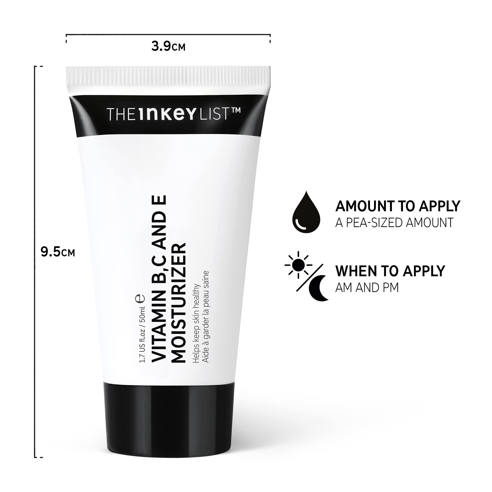 INKEY List Vitamin B, C und E Feuchtigkeitscreme 50ml, leichte Feuchtigkeitscreme für das Gesicht, Morgen- und Abendpflege, vegan, für alle Hauttypen geeignet