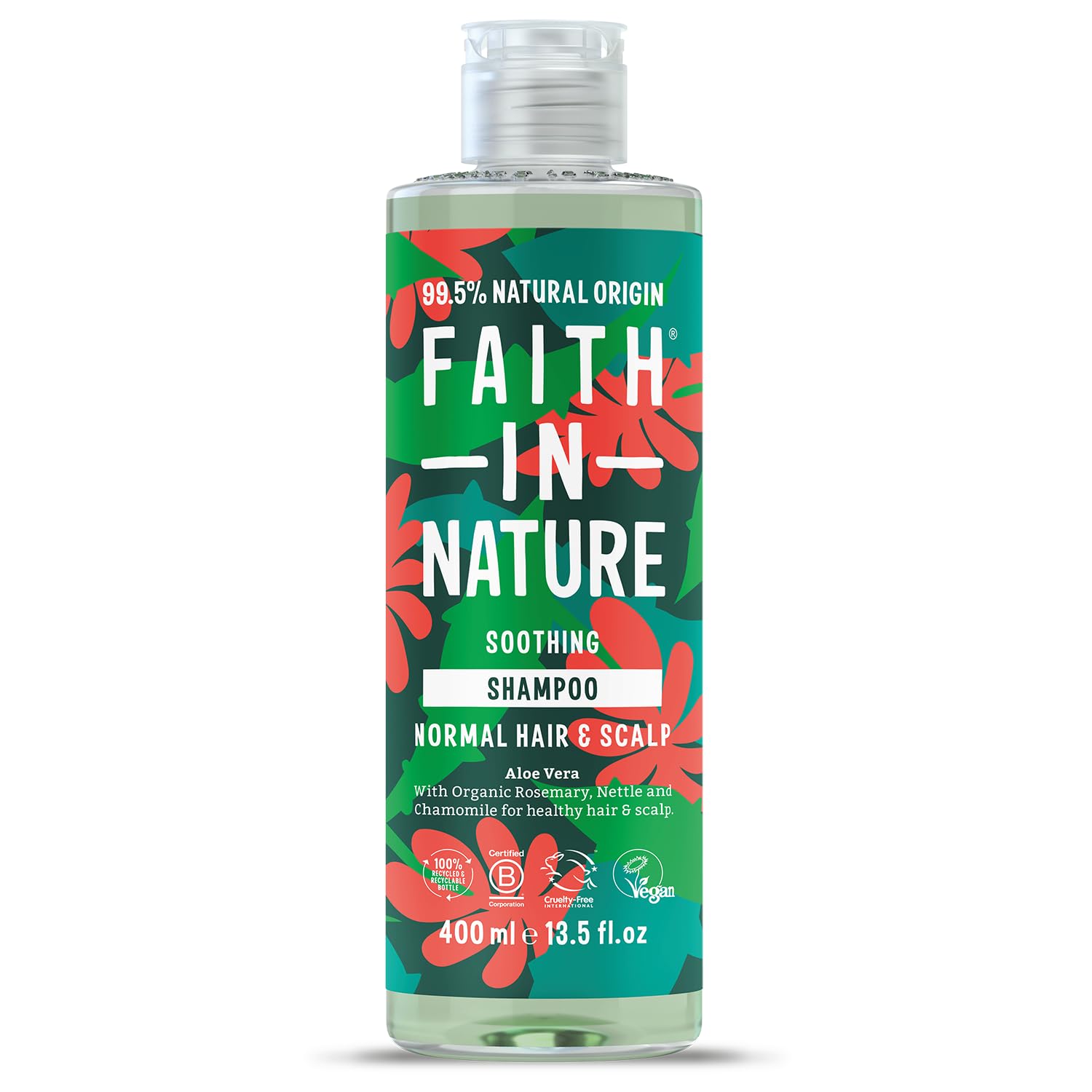 Faith In Nature Organic Aloe Vera Shampoo for Normal Hair & Scalp, Vegan, Cruelty Free, 400ml