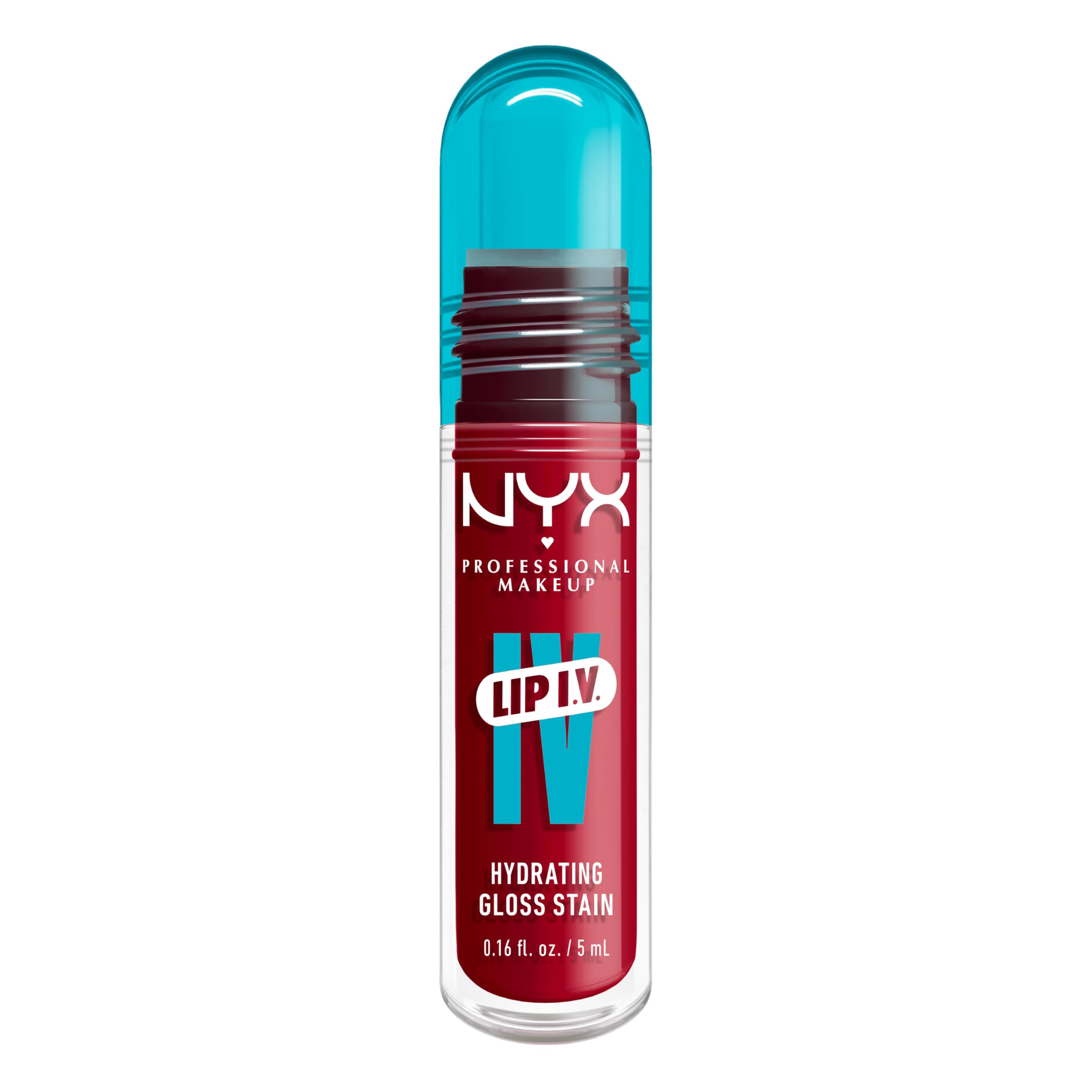 NYX Professional Makeup Lip IV Hydrating Gloss Stain - Red-y.Set.Wet! - 12 Hour Hydration