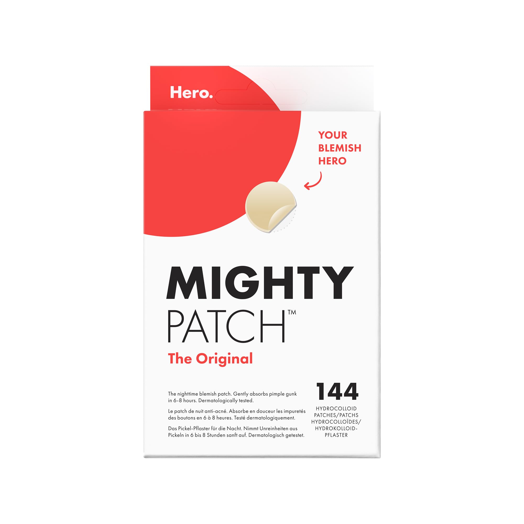 Hero Cosmetics Mighty Patch Original Spot Patches - 144 Hydrocolloid Acne Treatment Dots for Day & Night