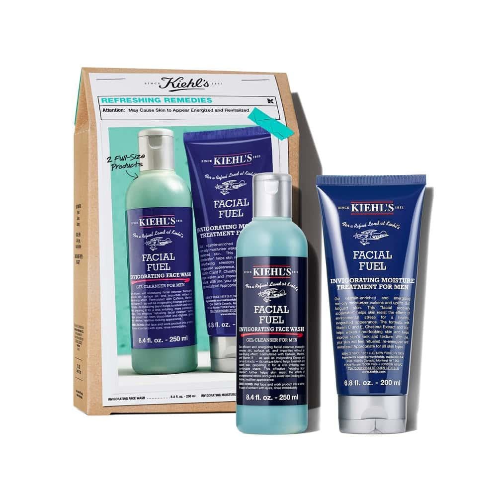 Kiehl's Refreshing Remedies Men's Skincare Set - Invigorating Facial Treatment Collection