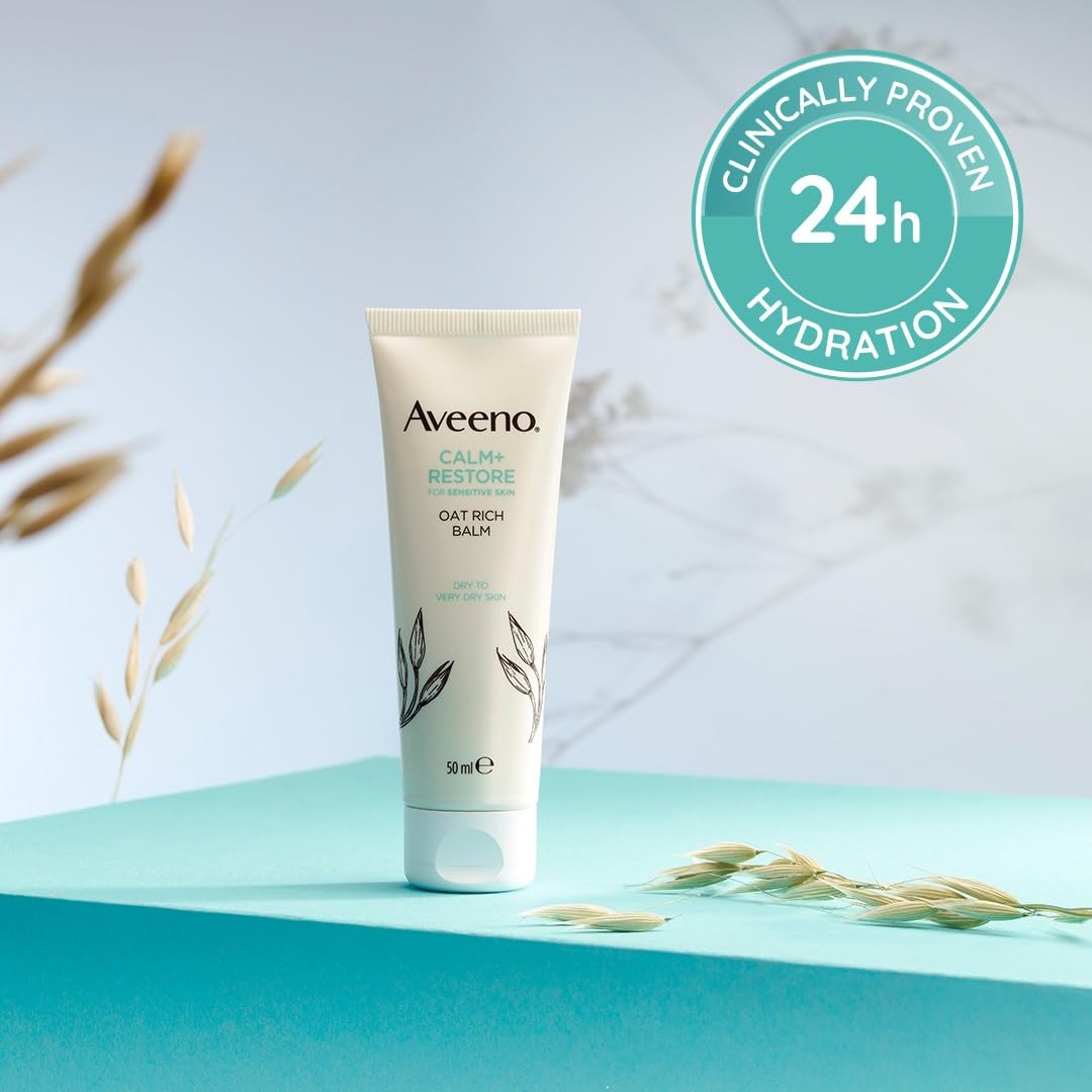 Aveeno Calm+Restore Rich Oat Moisturising Balm for Sensitive, Very Dry Skin (50ml) 5