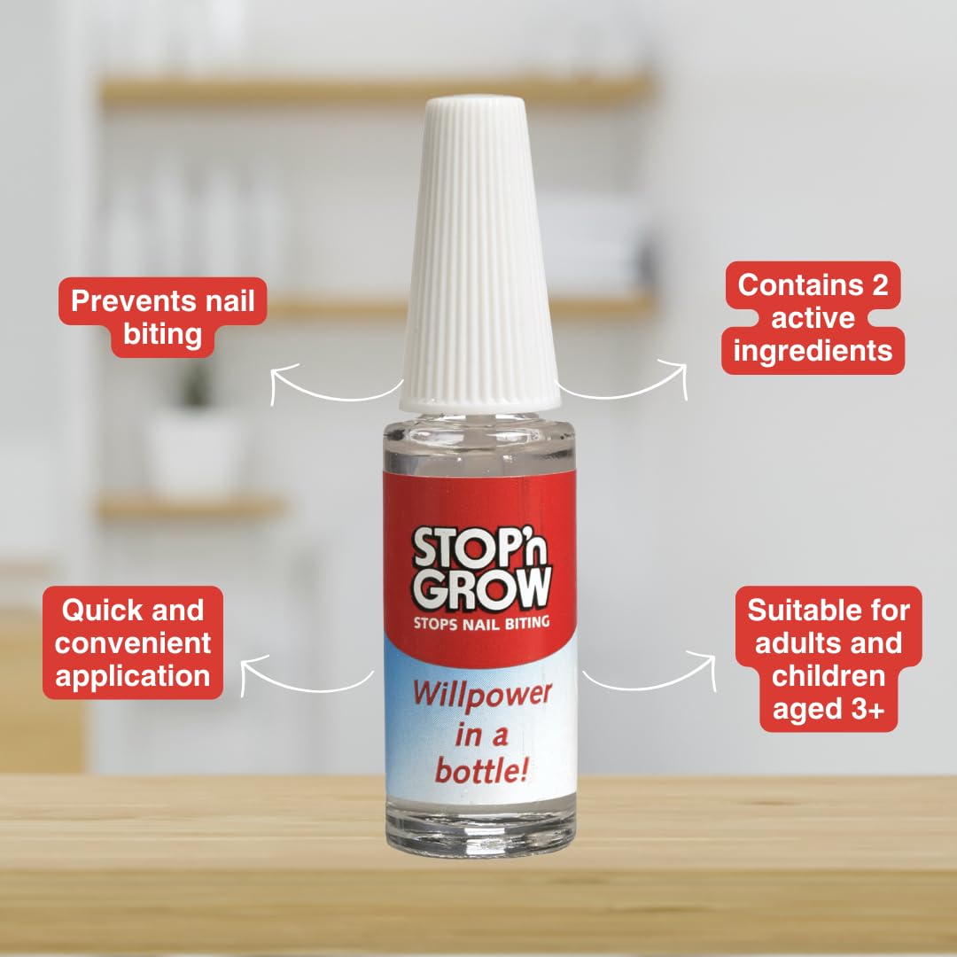 Stop n Grow Stops Nail Biting Deterrent Solution 7.5ml for Longer, Lovelier Nails 4